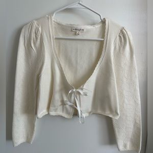 For Love and Lemons V Neck Tie Sweater - Never Worn